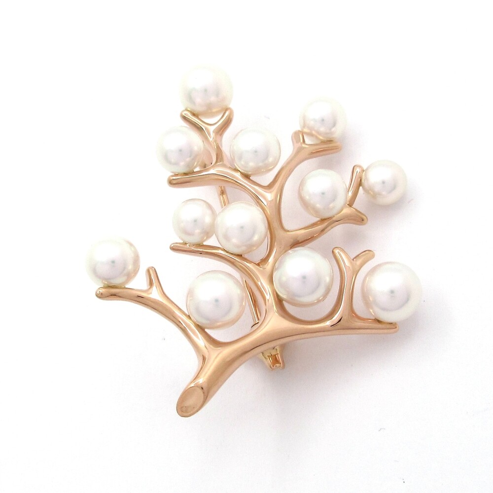 Mikimoto Brooch 18K Rose Gold Akoya Pearl